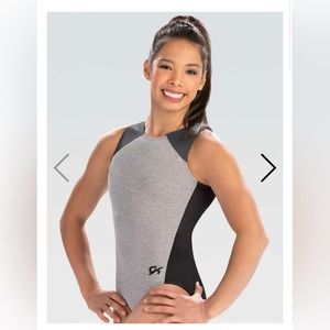 Gray and Black Gymnastics Leotard